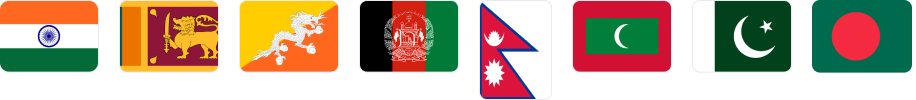 SAFTA : Afghanistan Flag, Bangladesh Flag, Bhutan Flag, India Flag, Maldives Flag, Nepal Flag, Pakistan Flag, Sri Lanka Flag