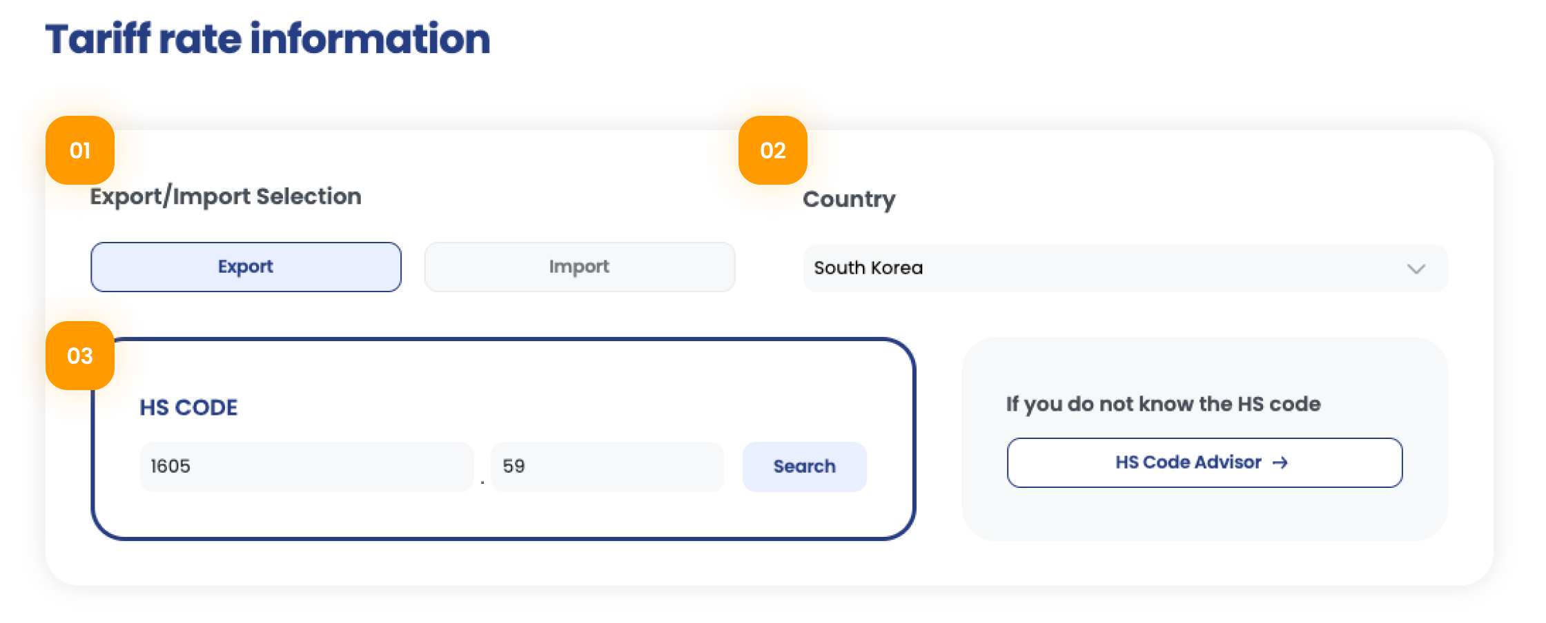 1.Select the export destination country image